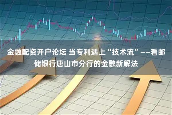 金融配资开户论坛 当专利遇上“技术流”——看邮储银行唐山市分行的金融新解法