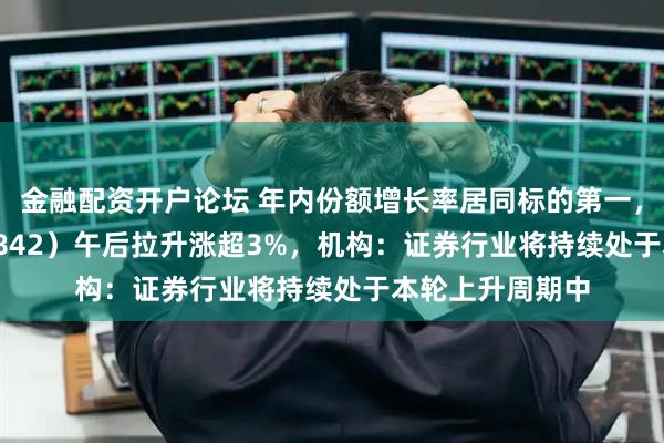 金融配资开户论坛 年内份额增长率居同标的第一,券商ETF(159842)午后拉升涨超3%,机构:证券行业将持续处于本轮上升周期中